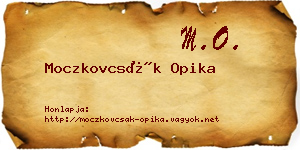 Moczkovcsák Opika névjegykártya